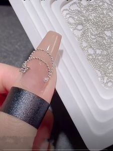 New Arrival Internet Celebrity Nail Art Steel Ball Slim Chain Gold Steel Ball Silver Bead Chain Nail Surrounding Border Styling Decorative Chain