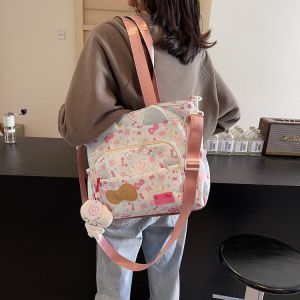 Cute Sweet Hello Kitty Butterfly Knot Versatile Single Shoulder Cat Ear Crossbody Bag Casual Style Commuter Oxford Cloth Bag