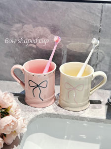 Simple Ins Style Toothbrush Cup High Aesthetic Value Mouthwash Cup Couple Bathroom Wash Cup Ceramic Material Dental Gadget