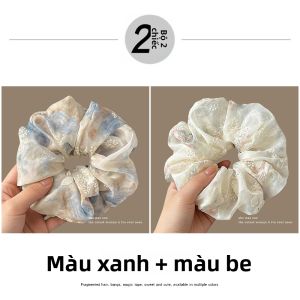 NING ZHOU | Dải Đeo Đầu Thêu Hoa Văn Ren Xanh