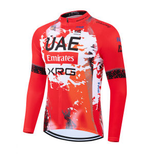 UAE Pro Cycling Jerseys Men Long Sleeves MTB Shirts Bicycle Clothing Mountain Bike Jersey Motocross Outfit Windbreaker Riding
