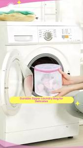 Túi Giặt Đồ Lót Nữ Áo Ngực Quần Lót Tất Vớ Chất Liệu Lưới Polyester Có Khóa Kéo Tái Sử Dụng