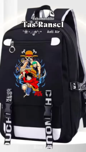 Js Stlye Tas Sekolah ONE PIECE R 0066 Uniseks Tas Ransel Bahu GandaTas Laptop Mochila 4in1 anak