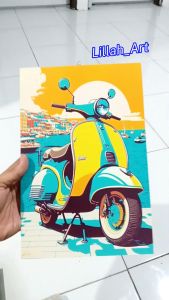 PROMO 1 SET HIASAN VINTAGE VESPA 20X30CM (ABS-05)