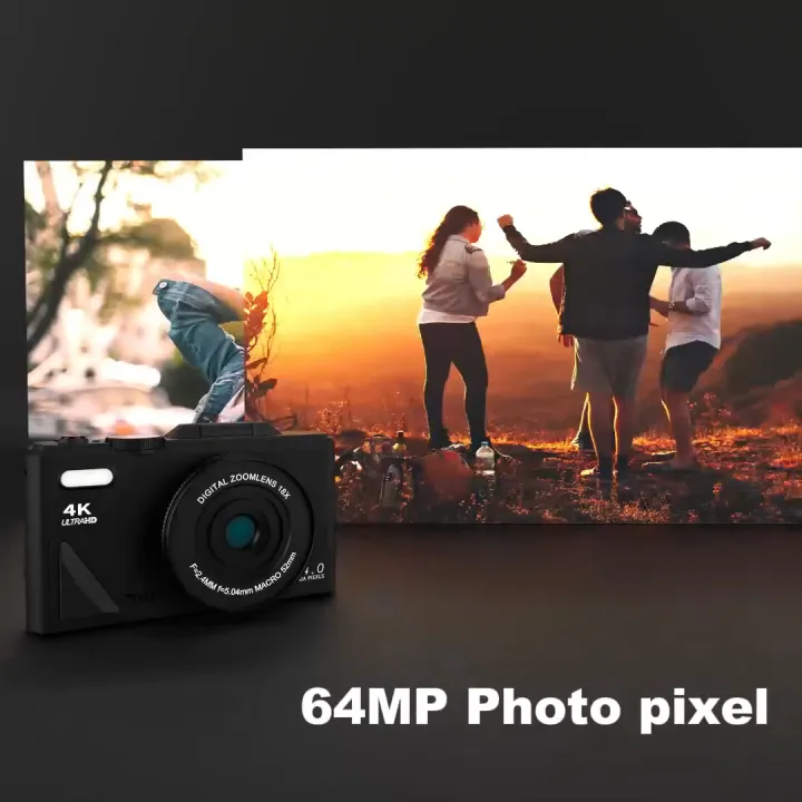 🔥VETEK/TEEKA W1 4K/5K HD 64/75MP WiFi Digital Camera with 64GB Card ...