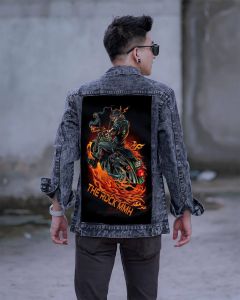 JAKET JEANS SANDWASH PRINTING ORIGNAL / JAKET JEANS GAMBAR BELAKANG PRINTING ORIGNAL