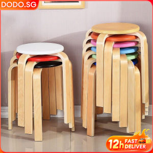 DODO Dining Room Chair Living Furniture Computer Desk Chair Cafe Convenient Storage Solid Wood Round Stool