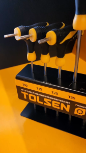 Tolsen 8Pcs Torx T-Handle Star Allen Hex Key Screwdriver Set w/ Stand (T10/T15/T20/T25/T30/T40/T45/T50) 20063