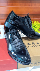 Formal shoes Low Top Genuine Leather Pointed Toe Solid Color Formal Business Lacing Oxfords for Men
