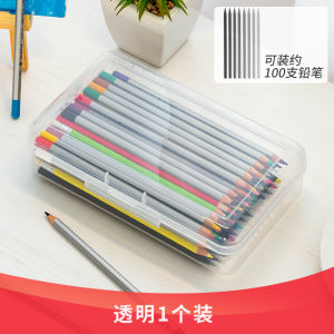 Large Capacity Transparent Plastic PP Pencil Case Childrens Stationery Box Boys Cute Mask Storage Box Artistic Sketch Pencil Case