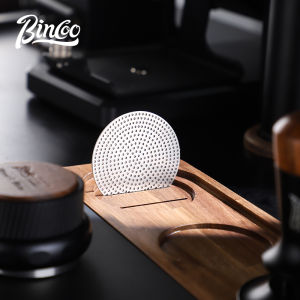 BINCOO Wooden Coffee Tamper Holder Coffee Distributors Stand with 3 Holes Countertop Organizer Espresso Tamping Station for Barista Bottomless Portafilter 