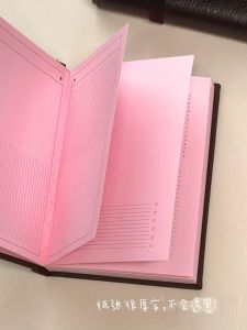 Pink Strawberry Chocolate A6 Notebook Diary Check-In Record Inner Pages Simple Minimalist Girl Heart Bullet Journal Book
