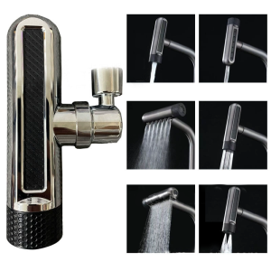 ใหม่ 6 โหมดก๊อกน้ําห้องครัวน้ําตก Spout Splash-Proof Universal 360 °   เครื่องเติมอากาศแบบหมุนได้ Multi-Function Faucet Spout Extender