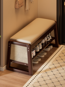 ZHUSHANXIA | Storage Wooden Bench Shoe Cabinet