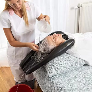 PVC Mobile Inflatable Shampoo Basin Wash Sink Inflatable Salon Hair Portable Shampoo Basin for Elderly Disabled Injured Pregnant