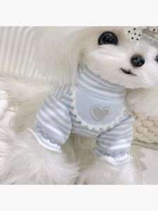 Baby Cotton Yorkie Dog T-shirt Marusci Cat Skirt Comfortable Fleece Base Shirt for Small Breeds Pets round Neck Sweatshirt