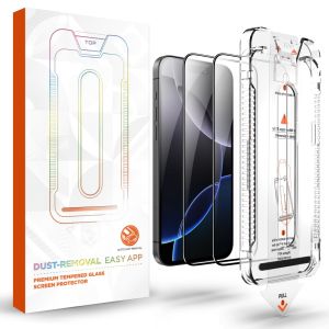2PCS Screen Protector for iPhone 17 Pro Max Air with Easy Installation Tray Auto Dust-Elimination Bubble Free HD Clear 9H+ Tempered Glass Screen Protector for iPhone 16/15/14/13/12 Pro Max Plus