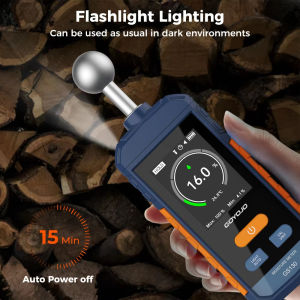 Digital Wood Moisture Meter ±0.25% Precision 5-40mm Deep Ball Probe Non-destructive Fast Scan for Timber & Construction Material