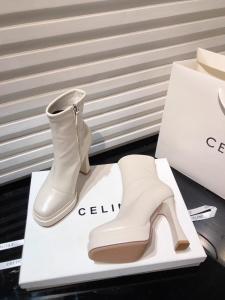 Fashionable Waterproof Platform High Heel Slim Boots Fleece Lined British Style Square Toe Thin Heel Short Boots Versatile Ankle Boots