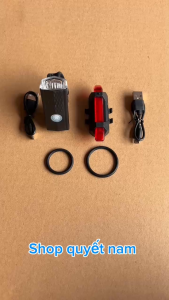 Bộ đèn pha led và đèn hậu cho xe đạp sạc usb tiện lợi dễ sử dụng