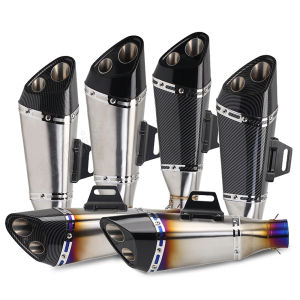 Universal Motorcycle Yoshimura Exhaust Modified 2 Holes Muffler For Ninja 250 R15 V3 R25 MT-09 Z900 GSXR150 R6