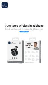 Wiwu tai nghe gắn tai không dây Bluetooth 5.4 tai nghe đút tai tai nghe Bass Stereo Với 4 ENC Tiếng Ồn Hủy Bỏ Mic 40H Thời Gian Chơi Tai nghe không dây Cho IOS Android USB-C