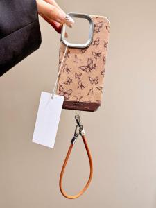 Apple 16Promax Phone Case Small Sheep Leather 15Pro with Bracelet 14HighEnd 13Chinese Butterfly 12Pro Protective Cover for XR