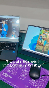 AHXJKA Portable Monitor 15.6Inch 1080P Full HD For Laptop IPS HDR Touch Screen Professional Gaming Portable Monitor Screen Extender For Computer Phone PS3/4/5 Switch Xbox