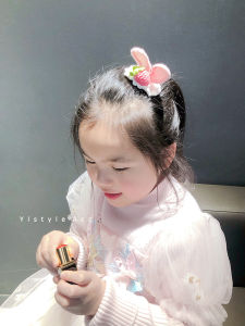 Handmade Crochet Rabbit Strawberry BB Clips Children Hair Clips Side Bangs Baby Hair Accessories Girl Headwear Side Hair Clips