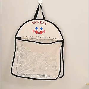 Easy Wall Hanging Mesh Bag Cartoon Print Great Load Bearing Visible Large Opening Toys Underwear Sock Storage Bag 壁挂网袋