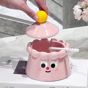 Đáy Đựng Thuốc Lá Bằng Gốm Sáng Tạo Dễ Thương Có Nắp Phòng Cháy Chống Nóng Đồ Trang Trí Cao Cấp Cho Phòng Khách Và Bàn Trà