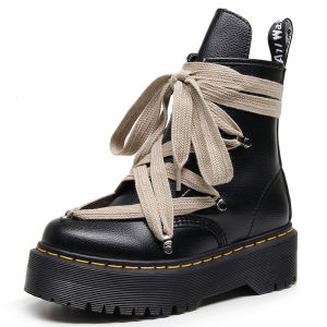 Dr. Martens รองเท้าบูทรองเท้าบูท Martin พื้นหนาของผู้ชายรองเท้าบูทแพลตฟอร์มรูปดาวหกจุดลายลิ้นจี่พื้นรองเท้าหนาของผู้ชาย
