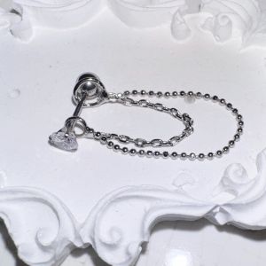 Mini Cross Skull Flash Diamond Earrings Fashionable Front And Back Chain Design Darkxx Earring Stylish And Cool Jewelry