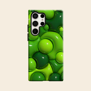 Glossy Green Bubble Luxury Fashion Full Lens Protective Case for Samsung Galaxy S26 S25 S24 A56 A36 Plus Ultra
