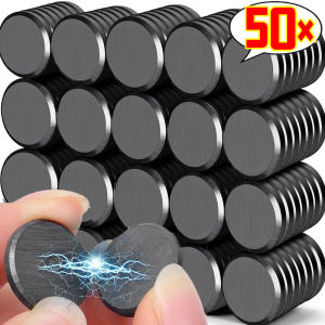 50Pcs Magnetic Sheets Small Round Rubidium Magnets Sheet Black Magnet Fridge Whiteboard Sticker DIY Home Office School Decor