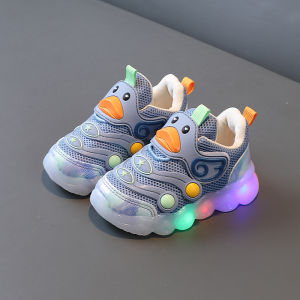 Light up Shoes for Toddlers Boys And Girls Soft Bottom Leather Surface Casual Sports Shoes Spring Autumn New Style Learning to Walk