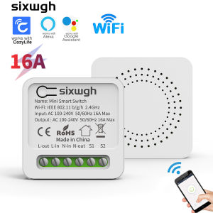 16A WiFi Smart Switch Circuit Breaker with Timer Works with Alexa & Google Home Voice Control CozyLife APP Control