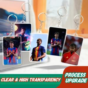 Acrylic HD Printing Double-Sided Transparent Keychain Football Yamal Card-Style Luggage Tag Pendant