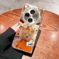 Jellycat Barcelona Bear Design Transparent Full Cover Anti-Fall Creative Cute Cartoon Phone Case for OPPO Find N3/N3 Collector's Edition. 