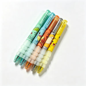 Bandai | New 5pcs Cartoon Pocket Bio Neutral Pen Slide Writing Signature Student Office Stationery Fan Collection Enthusiast Gift