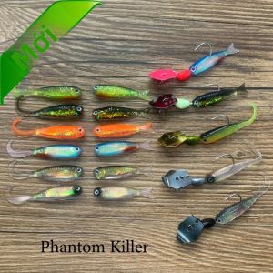 Bộ Mồi Câu Mềm 5cm Mồi Dạng Sâu 6.5g Mồi Xoay Móc Câu 6-10 Chiếc Bộ Dụng Cụ Câu Cá Chép - Dùng Cho Biển Sông Hồ Suối