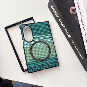 Luxury Fiber Texture Slim Magnetic Case for Samsung Galaxy Z Fold 8 Ultra 7 6 5 4 ZFold 8 Wide Gradient Fabric for Magsafe Cover