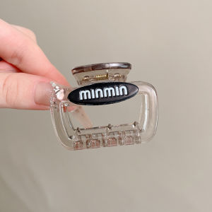 Square Frosted Hair Claw Womens High-End Feeling 2025 New Shark Headwear Letter Clip Female Model Hair Clip Fashionable