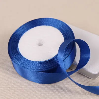 Royal Blue Satin Ribbon 25 Yards 6mm-50mm Packing Material DIY Bow Craft Wedding Party Decor Gift Wrapping Scrapbooking Supplies