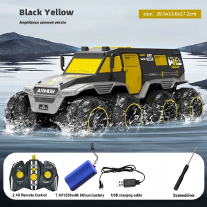 Amphibious RC Car 8WD 2.4G 8 Wheel Drive Off Road Remote Control Truck Climbing Waterproof Armored Vehicles Toys for Boys Gifts
