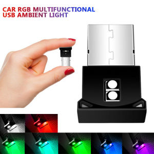 KEBIDU Car USB LED Button Control 7 Colors Atmosphere Lamp Decorative Bulb Portable Auto Interior Home Ambient Light