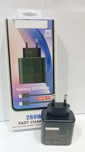 Charger For SMSNG Galaxy S23 Ultra 280W Support Fast Charging 2.0 Type C To C Cable 5.A Full Black