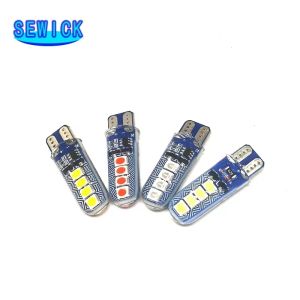 100Pcs T10 W5W RGB led strobe flash silicone gel light 194 168 3030 8LED blink Light Bulb Clearance Lights 12V