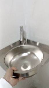 HERON อ่างล้างหน้า อ่างล้างหน้าแขวนผนัง 304 สแตนเลสยืนอ่างล้างหน้า 304 อ่างล้างหน้าติดผนังสแตนเลสสําหรับห้องน้ํา