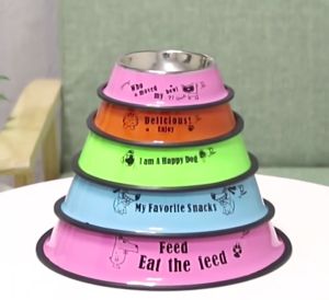 [Rẻ vô địch] Bát Ăn Chén Ăn - Chén Inox Đế Cao Su Nhiều Màu Hình Thú Dành Cho Chó Mèo